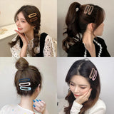 6 Pcs Solid Frosted Hair Clip Set Women Girls Barrettes Hairpins