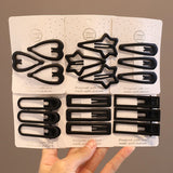 6 Pcs Solid Frosted Hair Clip Set Women Girls Barrettes Hairpins