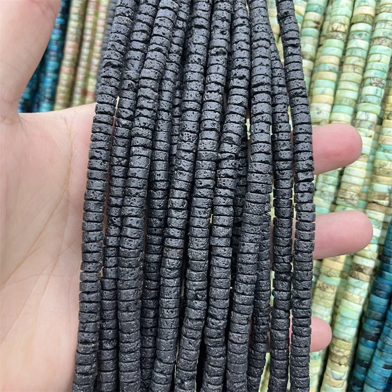 3*6MM Heishi Beads for Natural Stone Jewelry Making Smooth Flat Round