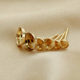 14K Filled Breast Milk Resin Cup Studs Earrings Settings