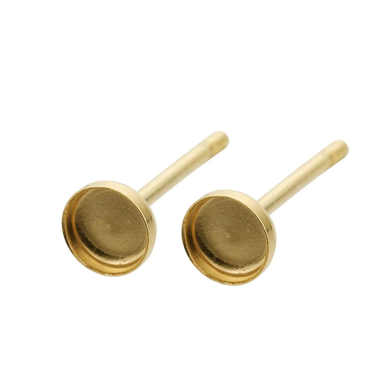 14K Filled Breast Milk Resin Cup Studs Earrings Settings