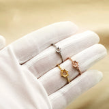 3-6MM Round Prong Ring Settings 925 Silver Rose Plated Bezel For DIY Jewelry