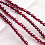 Natural High Wine Red Garnet Stretch Bracelet 3-6mm 3 Laps