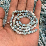 3-6mm Natural Larimar Beads 15'' Freeform Potato DIY Loose Stone Beads