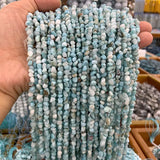 3-6mm Natural Larimar Beads 15'' Freeform Potato DIY Loose Stone Beads