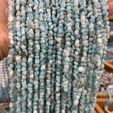 3-6mm Natural Larimar Beads 15'' Freeform Potato DIY Loose Stone Beads