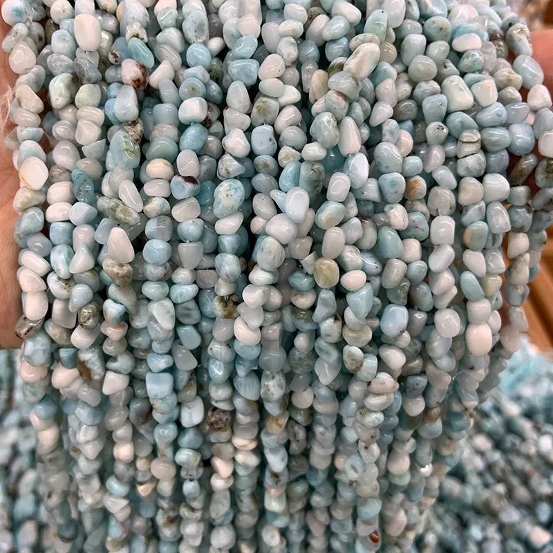 3-6mm Natural Larimar Beads 15'' Freeform Potato DIY Loose Stone Beads