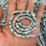 3-6mm Natural Larimar Beads 15'' Freeform Potato DIY Loose Stone Beads