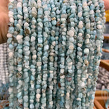 3-6mm Natural Larimar Beads 15'' Freeform Potato DIY Loose Stone Beads