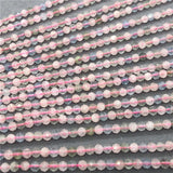 3.7mm Natural Morganite Beads Loose Stone Cut for DIY Bracelet