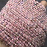 3.7mm Natural Morganite Beads Loose Stone Cut for DIY Bracelet