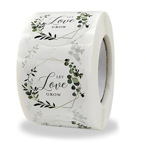 1.5 inch Love Grow Label Stickers Roll - Wedding Stationary Decoration