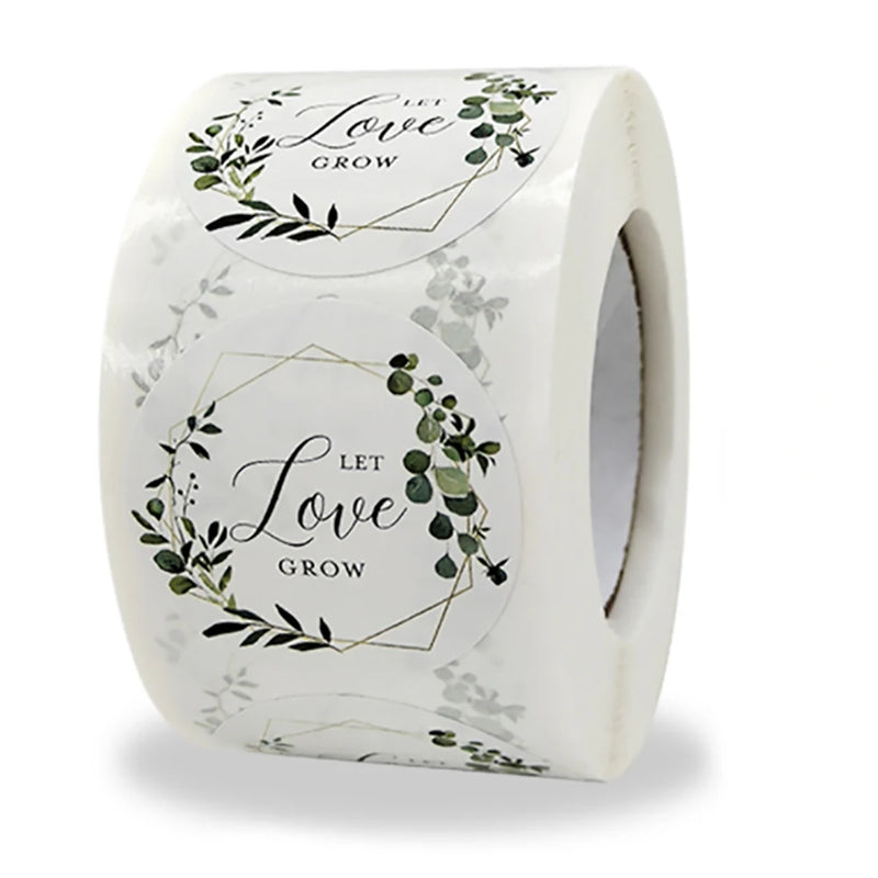 1.5 inch Love Grow Label Stickers Roll - Wedding Stationary Decoration