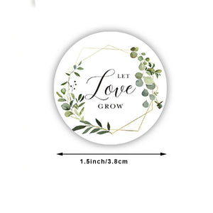 1.5 inch Love Grow Label Stickers Roll - Wedding Stationary Decoration