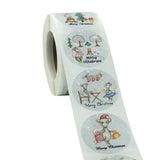 1.5inch Mouse Pattern Xmas Stickers Sealing Label For Bakery Packaging