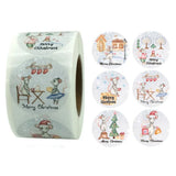 1.5inch Mouse Pattern Xmas Stickers Sealing Label For Bakery Packaging