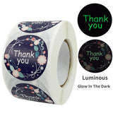 3.8cm Round Glow In The Dark Thank You Sticker Self-adhesive Label