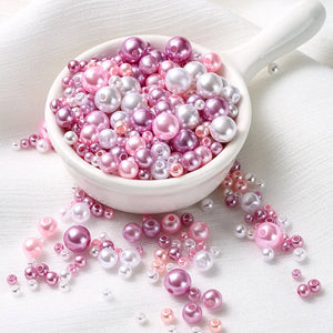 3-8mm Mixed Round Straight Hole Pearl ABS DIY Clothing Accessories