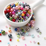 3-8mm Mixed Round Straight Hole Pearl ABS DIY Clothing Accessories