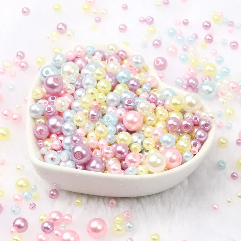 Colorful Pearls Round Beads Acrylic Pearl for DIY Jewelry Making