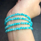 3.8mm Amazonite Faceted Bracelet Healing Crystal Jewelry Women Gift