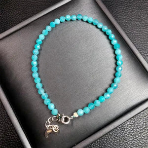 3.8mm Amazonite Faceted Bracelet Healing Crystal Jewelry Women Gift