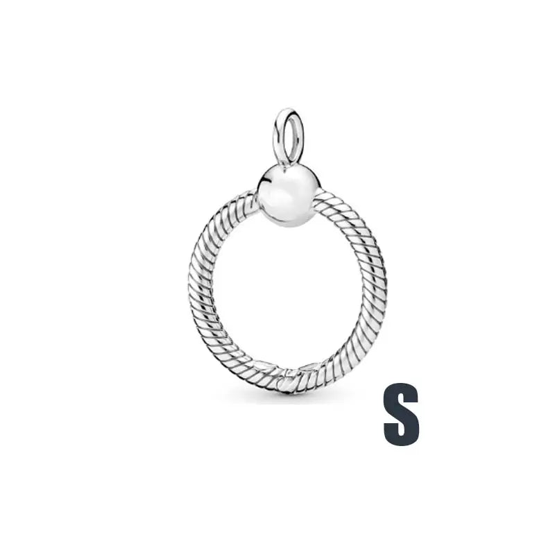 925 Sterling Silver O Pendant Necklace Rose Small O Charm Women