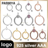 925 Sterling Silver O Pendant Necklace Rose Small O Charm Women