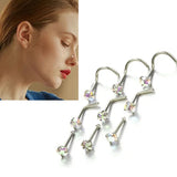 3/9pc CZ Crystal Nose Studs Nose Ring Set Stainless Steel Nostril Piercing