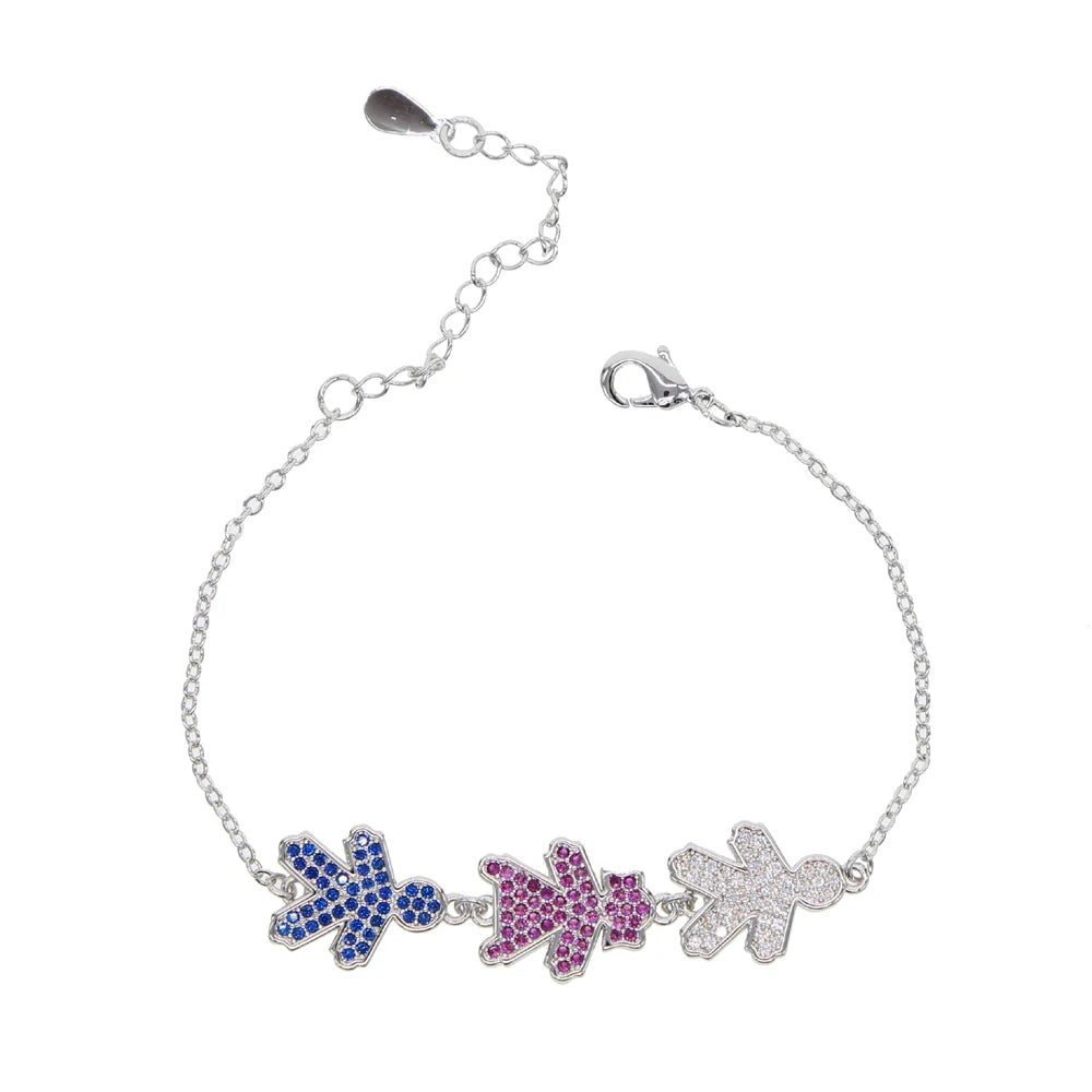Boy Girl Bracelet Silver Adjustable Size Chain Bangles For Child Birthday