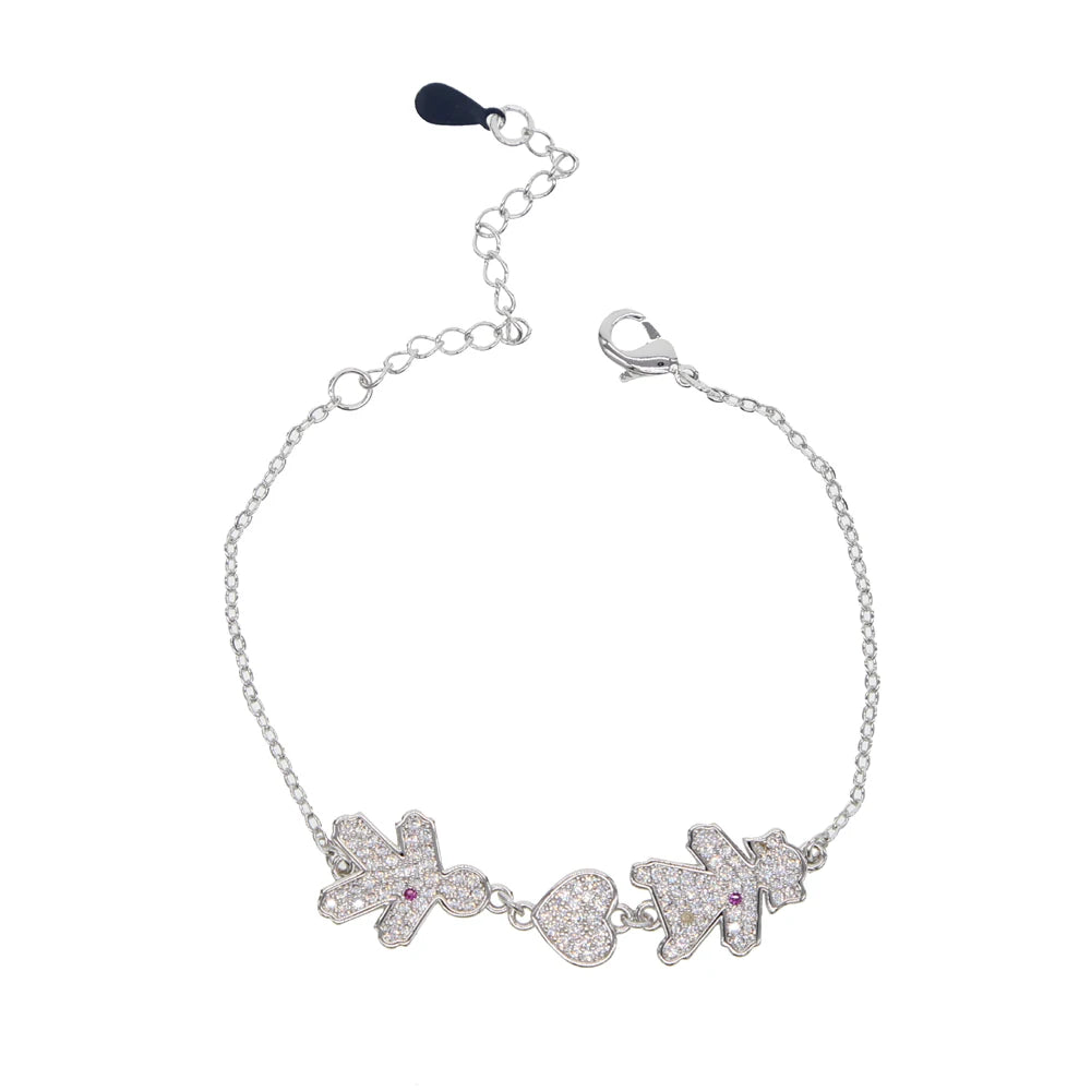 Boy Girl Bracelet Silver Adjustable Size Chain Bangles For Child Birthday