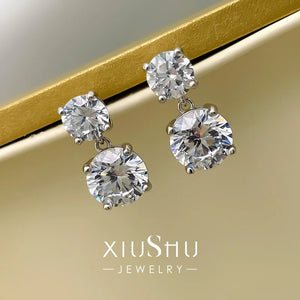 3-Carat 925 Sterling Silver Diamond Earrings High Carbon Diamond