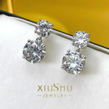 3-Carat 925 Sterling Silver Diamond Earrings High Carbon Diamond