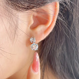3-Carat 925 Sterling Silver Diamond Earrings High Carbon Diamond
