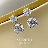 3-Carat 925 Sterling Silver Diamond Earrings High Carbon Diamond