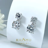 3-Carat 925 Sterling Silver Diamond Earrings High Carbon Diamond