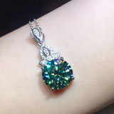 3 Carats Green Crystal Zircon Diamonds Pendant Necklace for Women