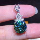 3 Carats Green Crystal Zircon Diamonds Pendant Necklace for Women
