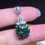 3 Carats Green Crystal Zircon Diamonds Pendant Necklace for Women