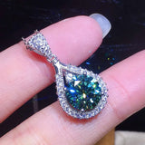 3 Carats Zircon Diamonds Pendant Necklace PT950 Choker Chain Jewelry