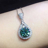 3 Carats Zircon Diamonds Pendant Necklace PT950 Choker Chain Jewelry