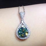 3 Carats Zircon Diamonds Pendant Necklace PT950 Choker Chain Jewelry