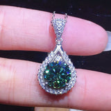 3 Carats Zircon Diamonds Pendant Necklace PT950 Choker Chain Jewelry