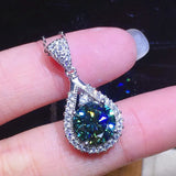 3 Carats Zircon Diamonds Pendant Necklace PT950 Choker Chain Jewelry