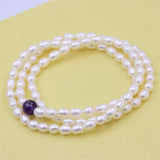Natural Stone Aquamarine Green Quartz Pearl Bracelet