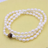 Natural Stone Aquamarine Green Quartz Pearl Bracelet