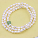 Natural Stone Aquamarine Green Quartz Pearl Bracelet