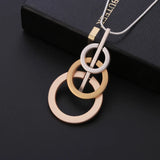 3 Circles Pendant Necklace Mix Colour Long Sweater Chain Maxi Necklaces