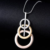 3 Circles Pendant Necklace Mix Colour Long Sweater Chain Maxi Necklaces