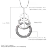 3 Circles Pendant Necklace Mix Colour Long Sweater Chain Maxi Necklaces